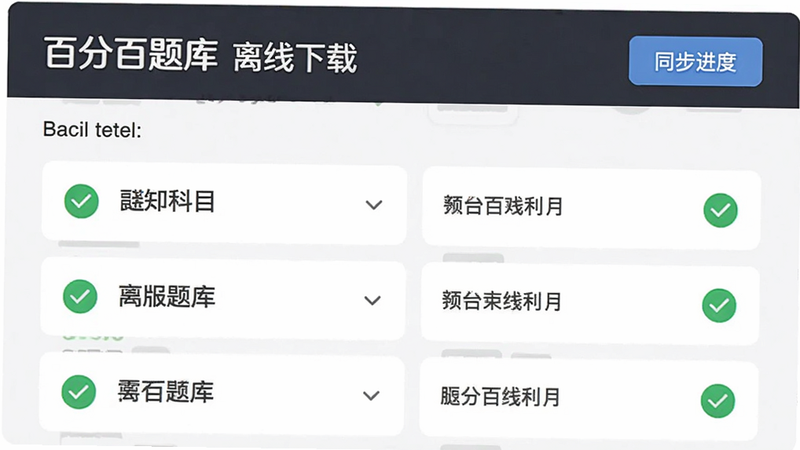 ���壺�ٷְ������������ҳ�棬���֣���ʾ�����صĿ�Ŀ�б����Ű棺ÿ����Ŀ������ɫ�Թ�ͼ�꣬�����С�ͬ�����ȡ���ť����񣺼����ˬ�����ʣ��ɾ�����