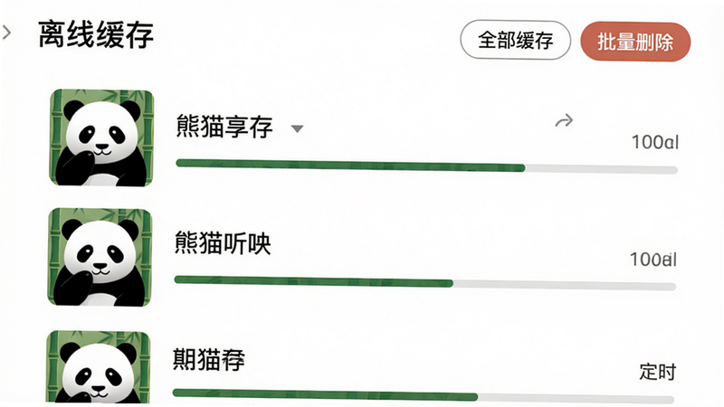 ��è�������߻������ҳ�棬չʾ�����ؽ�Ŀ�б���ÿ����Ŀ��ʾ���桢��������ؽ������������С�ȫ�����桱�͡�����ɾ������ť������Ϊ��ɫ�������࣬���ʸɾ���ͼƬ�����ֱ�ע�����߻��桱�͡���ʱ�رա�