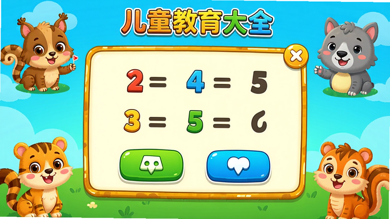 ���壺��ͯ������ȫ��Ϸ���棬һ����ѧ������Ϸ���棻���֣�������һ��������壬�����п�ͨ����Ű棺��Ϸ�����ࣻ���ɫ�ʷḻ���������ã�ϸ�ڣ���ʾ������ʽ��ѡ�ť�����ʣ����壬�ɾ��޶���Ԫ�ء����֣�����ͯ������ȫ��Ȥζ��Ϸ
