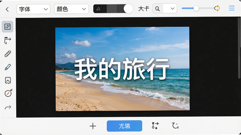 ˮӡ���༭���棬�м�һ����Ƭ����Ƭ�ϵ�����һ���Զ�������ˮӡ���ҵ����С�����Χ�й�����������ѡ����ɫ����С��͸���ȵȡ����沼��������������ťֱ�ۡ����ʸ��壬�޶���Ԫ�ء�