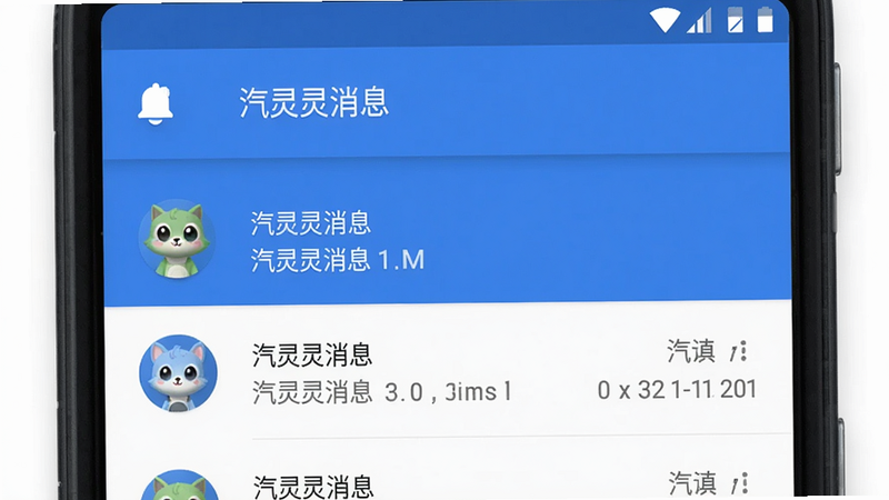 չʾ��������Ϣ���ͽ���Ľ�ͼ��������֪ͨ��ͼ�꣬�м�Ϊ�����б�������Material Design�����ɫϵ���������������֡���������Ϣ����ʾ����Ļ�Ϸ����޶���Ԫ�ء�