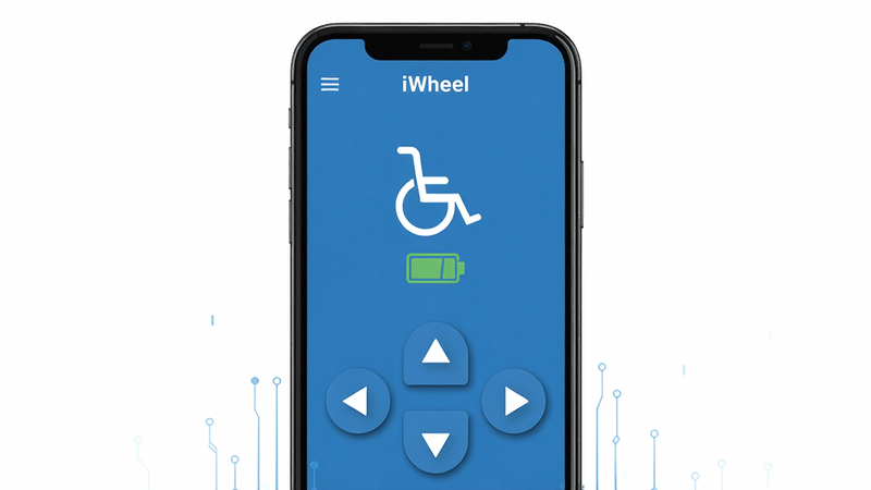 ���壺iWheel�ֻ�Ӧ�������棬���֣�������ʾ��������״̬�����ͼ�꣬�·��з�����ư�ť���Ű��࣬��񣺱�ƽ����ɫ�Ƽ��磬ϸ�ڣ���ť������Ӱ�����ʣ����壬�ɾ����޶���Ԫ�ء�
