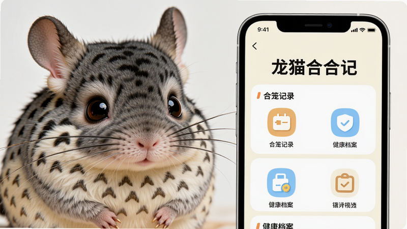 主体:一只可爱的龙猫和手机屏幕上的