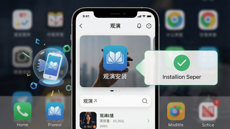 һ��չʾ�����ݡ�App��װ��ɺ���ֻ���ͼ������Ϊ�ֻ���Ļ��ʾ���������棬��Χ�а�װ�ɹ���ʾ���������ָɾ������дʵ��ϸ�ڰ���״̬��������ͼ�꣬���ʸ��壬�޶���Ԫ��