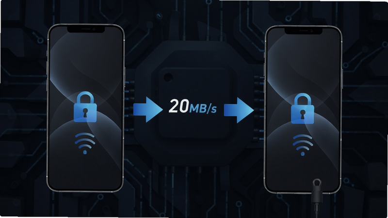 ����Ϊ�����ֻ�֮��ͨ�������ź����ӣ��м���ʾ��ͷ���ٶ����֡�20MB/s��������Ϊ��ɫ�Ƽ��У��������ҶԳƣ��Ű�����������ſᣬϸ���м�����ͼ�꣬���ʸ��壬�ɾ��޶���Ԫ�ء�