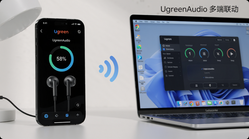 ���壺�ֻ�����Բ���չʾUgreenAudio���棬�ֻ���Ļ��ʾ�����Ӷ�����������Ļ��ʾ����������塣���֣�����ֻ����Ҳ�ʼǱ����ԣ��м��������ź�ͼ�����ӡ���񣺿Ƽ���ʵ��ͼ����Ӱ��͡�ϸ�ڣ��ֻ���Ļ�е�������������Ļ�й��ܲ˵������ʣ���ʵ��Ӱ�����ɾ���������ֱ�ע��UgreenAudio �����������