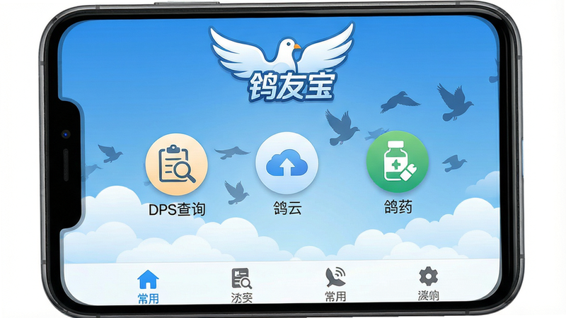 �ֻ���Ļ��ʾ���ѱ�Ӧ�������棬�����д����ġ����ѱ���LOGO���м������š�DPS��ѯ���������ơ�������ҩ������Բ��ͼ�꣬�ײ�������Ϊ���ù��ܣ��������ý���������������ĸ��Ӽ�Ӱ�����������¼�࣬���ʸɾ����޶���Ԫ�ء�