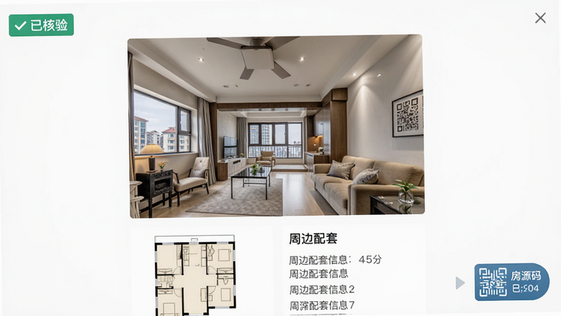 鸿雁安家真实房源展示界面,左上角有