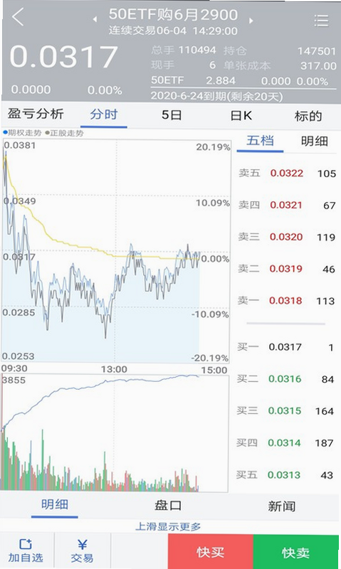 国金汇点期权 安卓版 操作界面 截图