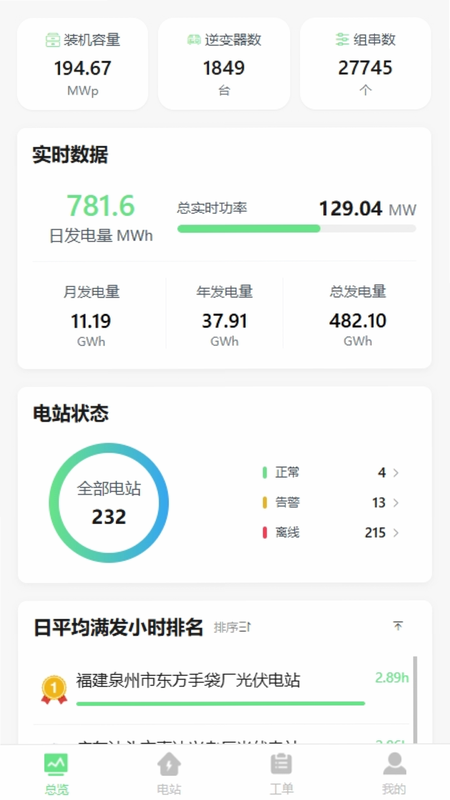 光伏智能管家 安卓版 操作界面
