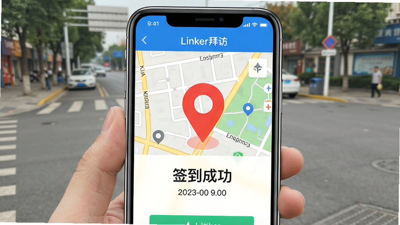 �ֻ���ĻչʾLinker�ݷõ�ǩ���ɹ����棬��ͼ����һ����Ŀ�ĺ�ɫ��λ��ǣ��·���ʾ��ǩ���ɹ���������ʱ�䣬����Ϊ�ֵ�ʵ����ͼ�������࣬ɫ�����죬ͻ����λ׼ȷ�������ݣ����֡�Linker�ݷá������ڶ���״̬�����޶���Ԫ��