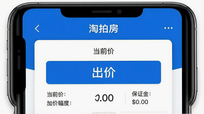 ���壺�ֻ�����չʾ�����ķ����ľ��ĳ���ҳ�棬�С����ۡ���ť�͵�ǰ�۸���ʾ�����֣��ֻ����У���������ͻ�����Ű棺��ť��Ŀ����Ϣ��ࡣ���������ɫ��������ϸ�ڣ���ʾ����ǰ�ۡ������Ӽ۷��ȡ�������֤�𡱵ȣ����ʸ��壬�ɾ����޶���Ԫ�ء�