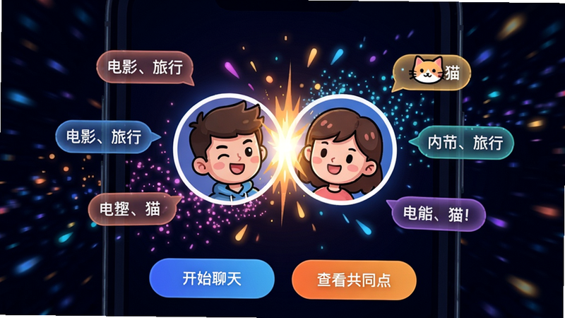 ѵ��ӪAPP��ƥ��ɹ�����չʾ����Ļ������������ͨͷ�����ײЧ������Χ�����Ź�ͬ����Ȥ��ǩ��