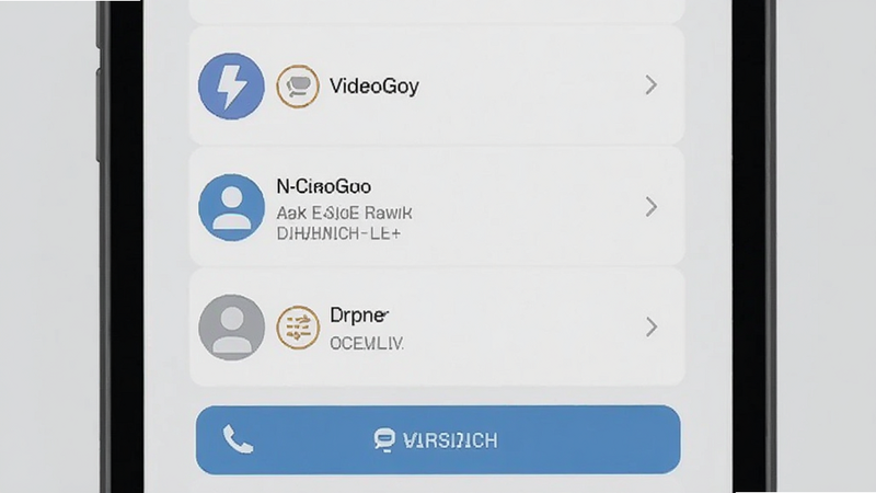 VideoGo应用客服帮助中心界面,手机屏幕显示常见问题列表和在线客服按钮,背景为浅灰色,布局简洁,风格扁平化,细节包括问题分类图标,画质干净,无多余元素