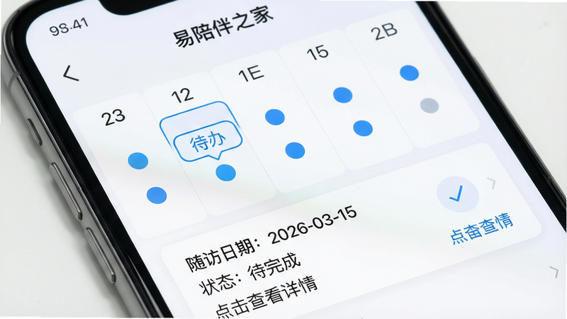 �ֻ���Ļ��д��չʾ�������֮�ҡ�APP������������棬�����ϱ������ɫԲ����ʾ��������·��г������Ŀ��Ƭ��������������ڣ�2026-03-15������״̬������ɡ���������鿴���顱�����֣�����Ϊǳ��ɫ��������������ͻ��ҽ�ƹ������ߵ�רҵ�У�����ɾ��޶���Ԫ�أ����ʸ���
