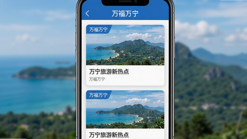 ���壺������APP��������Ѷҳ�棬��Ļ��չʾ�������ſ�Ƭ����������ͼƬ�ͱ��⣬����һ������Ϊ�������������ȵ㡱�����֣��ֻ���Ļ�����������б����ϵ������У������С������������������Ű棺��Ƭʽ��Ϣ����ͼƬ�����������¡���񣺼���ִ���ɫ���԰�ɫ����ɫΪ����ϸ�ڣ���Ƭ��������ʾ��������������������Ϊ�������������綫ɽ�롣���ʣ����壬�ɾ����޶���Ԫ�ء�