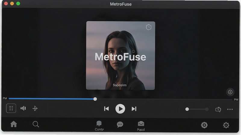 һ��չʾMetroFuse����������ĸ����ͼ����������ɫ����Ϊ�����ײ������������ɼ����м���ʾר������Ͳ��ſ��ư�ť���������ִ���Լ��ע��ϸ����Ⱦ�����ʸɾ����޶���Ԫ�أ����ֱ�ע��MetroFuse��
