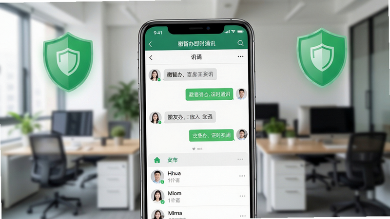 ���ǰ켴ʱͨѶ���棬�ֻ���Ļ��ʾ���촰�ںͺ����б�������Ϊģ���İ칫�һ�������ɫ��ȫ����ͼ���׺������ִ���࣬ɫ����Ȼ�������������޶���Ԫ��