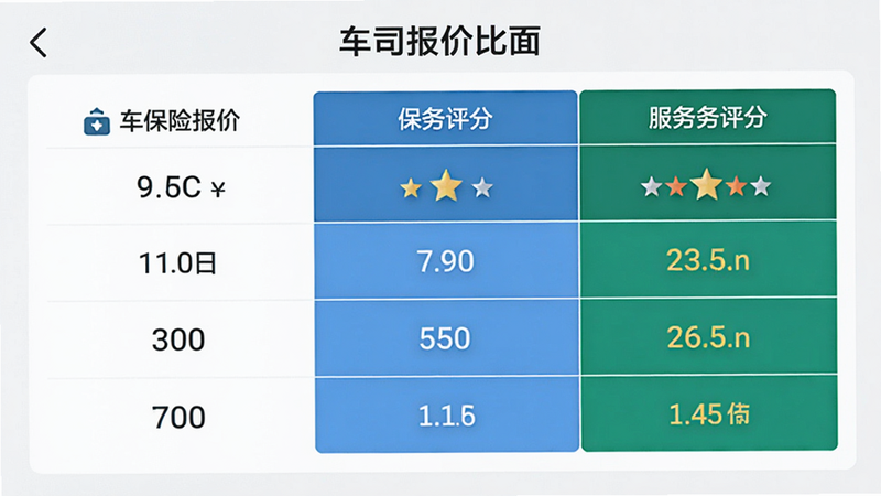 ���ձ��۳�����Ӧ�õĶ๫˾�ȼ�ҳ�棬����Աȱ���չʾ��ͬ���չ�˾�ı��ѡ�����ͷ������֣�����ɫ���������ԣ��������ֱ���׶�������Ϊǳ��ɫ���������רҵ������ϸ�壬�޶���Ԫ��