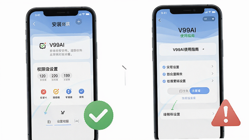 V99AIʹ��ָ��ʾ��ͼ���ֻ���Ļ��ʾ��װ������Ȩ�����ý��棬�Ա��жԺ��뾯��ͼ�꣬������˵Ľ̷̳�񣬻��ʸɾ���