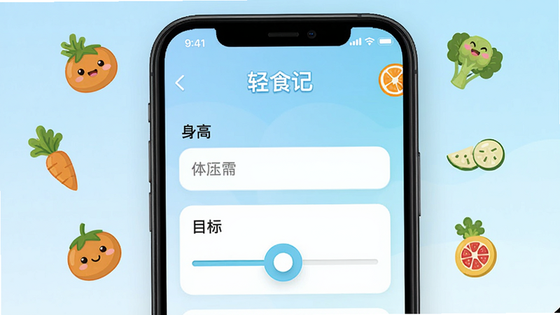��ʳ��App���Ի�Ŀ������ҳ��ͼƬ���ֻ���Ļ����ʾ��������������Ŀ��ѡ�񻬶���������Ϊ����ɫ���䣬���п�ͨ�߲�ͼ�꣬������������죬���沼�����࣬���ʸ��壬�޶���Ԫ�ء�