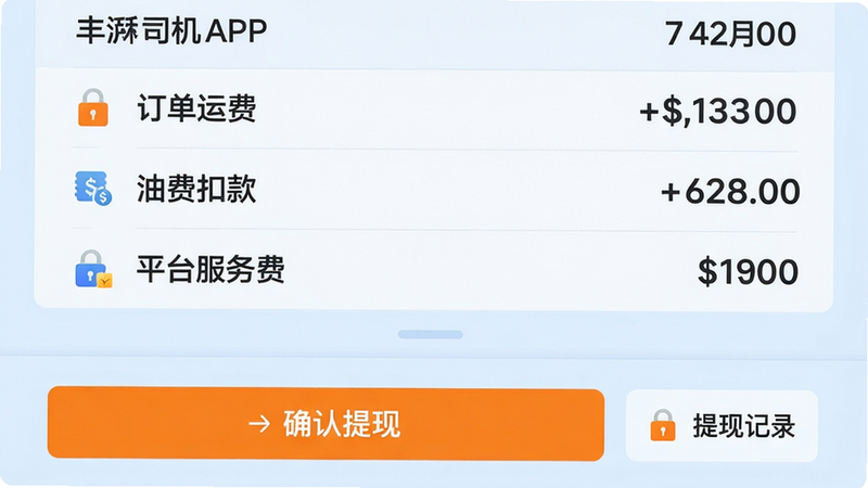 ���壺����˾��APP���˷ѽ�����棬��ʾ�����˷ѡ��ͷѿۿƽ̨����ѵ���ϸ���ײ��С�ȷ�����֡���ť���Ա��С����ּ�¼����ڡ����֣��ϰ벿��Ϊ������ϸ�б����°벿��Ϊ���ֲ�����������Ϊǳ��ɫ���Ű棺��������������ô��������ʾ����񣺼������񣬴��а�ȫ��ͼ�ꡣϸ�ڣ���ϸÿһ���Сͼ�꣬���ְ�ťΪ��ɫ�������������ɾ��޶���Ԫ�ء�