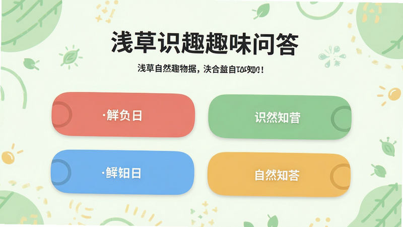 ǳ��ʶȤȤζ�ʴ�����ͼ����Ļչʾһ��������Ȼ֪ʶ����Ŀ��ѡ�ťΪԲ�ǲ�ɫ��Ƭ��������ǳ��ɫװ��ͼ��������ɾ����࣬�����������޶���Ԫ��