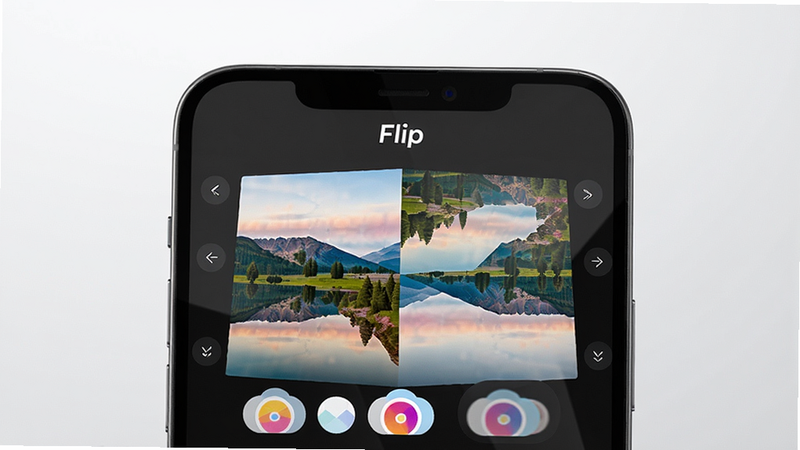 ���壺һ�������ֻ���Ļ��ʾFlipӦ�ý��棬����������һ�ű���ת�ָ�Ĳ�ɫ�羰��Ƭ�����������о���ӰЧ�������֣��ֻ�λ�ڻ�������ƫ�£�����Ϊ�ɾ���ǳ��ɫ���䣬�ֻ���Ļ���������ɼ����Ű棺�ֻ���Ļ����ʾ��Flip�������뼸��Բ���˾�ͼ�꣬�������롣����ִ���Լ���Ƽ��У�����ͨ͸��ϸ�ڣ���Ƭ��Ե��ϸ΢�ķ�ת��ͷͼ�꣬��Ļ������Ȼ��������͡����ʣ�������Ⱦ���ɾ����޶���Ԫ�ء�