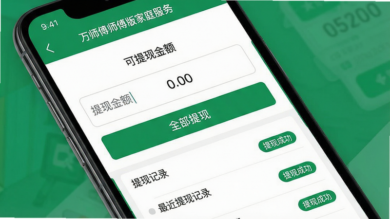 ���壺�ֻ�Ӧ�ý���չʾ����ʦ��ʦ�����ͥ���񡱵�����ҳ�棬��ʾ�����ֽ������ּ�¼�����֣�ҳ�����������������͡�ȫ�����֡���ť���·�Ϊ������ּ�¼�б����Ű棺����ֱ�ۣ�����ͻ������񣺼���ƽ������ɫ���ɫ���䡣ϸ�ڣ������ֽ����ʾ��0.00������¼���С����ֳɹ�����ɫ��ǩ�����ʣ����壬�ɾ����޶���Ԫ�ء�