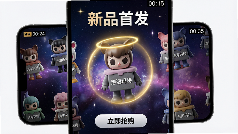 ���壺��Ʒ�׷�����ҳ�棬չʾ�����ϵ��ä�е�3D��Ⱦͼ�����֣��ֻ���Ļ������Ʒչʾ�����Ϸ��С���Ʒ�׷������⣬�·��ǡ�������������ť���Ű棺��Ļ����ΪCλ���ؿ��Χ������ͨ�����Ϊ�ǿս��䣻����ſᡢ�߶ˣ�ͻ���ղؼ�ֵ��ϸ�ڣ����ؿ���н�ɫ�⻷��ÿ��ä���϶�����ӡ�С��������ء���������Ļ������ʾ����ʱ�����ʣ�8K���壬�ɾ����޶���Ԫ�ء�