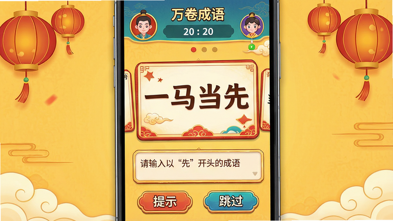 ���壺һ���ֻ���Ϸ���棬��Ļ��ʾ�����������������ս���棬���������ͷ��ͱȷ֣��м��г��￨Ƭ�����֣��ֻ����У�����Ϊů��ɫ�����е���װ�Ρ��Ű棺��Ƭ�ϵĳ���������Ŀ���·�������򡣷�񣺹����廭�磬ɫ�����ޡ�ϸ�ڣ���Ƭ�ϳ���Ϊ��һ�����ȡ����������ʾ���������ԡ��ȡ���ͷ�ĳ�����ײ��С���ʾ���͡���������ť�����ʣ����壬�ɾ����޶���Ԫ�ء�