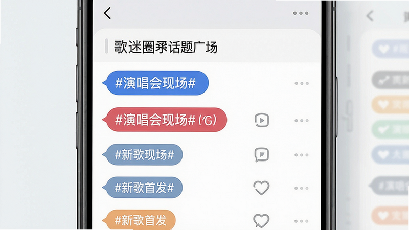 ���壺�����ֻ���Ļ��д����ʾ����Ȧ�ӻ���㳡���棬�б����ж�����Ż����ǩ�����֣��ֻ����У������������Ű棺�б�ʽ���֣�����ִ�UI��ƣ���ƽ����ϸ�ڣ������ǩ�硰#�¸��׷�#������#�ݳ����ֳ�#��ͻ����ʾ�����ʣ����壬�ɾ����޶���Ԫ��