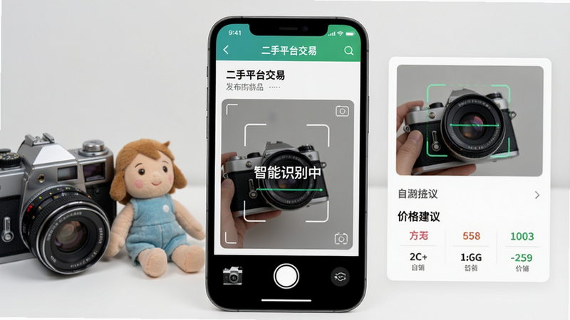 ���壺�ֻ���Ļչʾ������ƽ̨���ס�������Ʒҳ�棬�����տ���Զ�ʶ���ǩ�����֣��ֻ�����ռ�ݻ������룬�������Ʒʵ������������ż���Ű棺���ҷ������Ҳ�Ϊʶ�����ͼ۸��飬���дʵ��UI��ϣ�ϸ�ڣ���Ļ����ʾ������ʶ���С����������ʣ������������ɾ����޶���Ԫ��