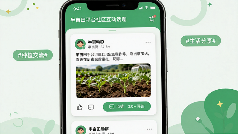 ��Ķ��ƽ̨�����������棬�ֻ���Ļ����ʾ�û���̬��Ƭ���������֡�ͼƬ���������۰�ť�������л����ǩ�硰#��ֲ����#������#�������#�����������Ծ���У���ɫ��׺����ƽ����ƣ����ʸ��壬�ɾ��޶���Ԫ�ء�
