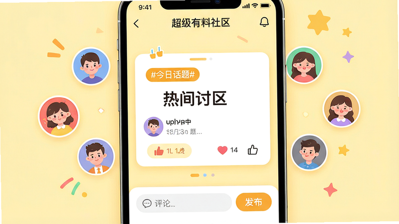 ���壺չʾ���������ϡ�Ӧ���ڵ������������棬��Ļ����һ�����Ż������������û�ͷ����ǳ������ɼ����·������ۺ͵��ް�ť�����֣��ֻ���Ļ���У�����Ϊ����ɫ��Ӫ����ů��Ծ��������Χ���Ű棺���⿨Ƭ���У����������в������۵��û�ͷ�񸡶����ײ��������͡���������ť������罻�������ɫ�ʷḻ��ͼ��Բ��ɰ������ֻ����������ϸ�ڣ���Ļ������ʾ������������������������Ƭ���С�#���ջ���#����ǩ�������������ã����ʸ��壬�ɾ����޶���Ԫ�ء�
