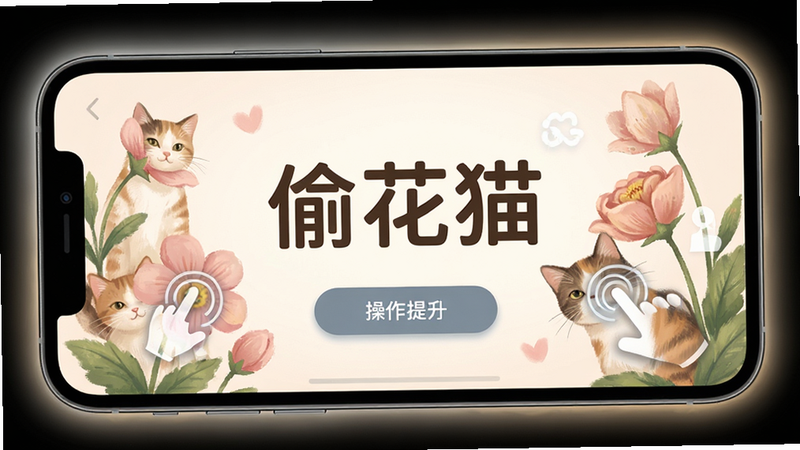 ���壺͵��èӦ�����ֻ��ϵ����н�ͼ�������������棬��ʾè��ͻ���Ԫ�ء����֣��ֻ�������ʾ����Ļ�����С�͵��è���������·��в�����ʾ��ť���Ű棺���й�ͼ���������������дʵ��廭��ϣ�ɫ����͡�ϸ�ڣ���Ļ���д�������ͼ�꣬��Χ��΢�����Ρ����ʣ����壬�ɾ����޶���Ԫ�ء�