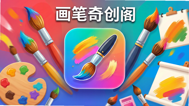 һ��չʾ�����洴��Ӧ�������������ͼ������������Ӧ��ͼ�꣬��Χ������ɫ�ʰ�쵵Ļ��ʡ���ɫ���뻭��Ԫ�أ����ֲ��þ��жԳƣ�����ƽ���ҳ���������ϸ����ͻ�����ʱʴ����ʸ���ɫ�ʽ��䣬���廭�ʸ���ɾ����޶���Ԫ�أ�ͼƬ�ϴ��С������洴������