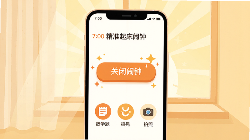 ���壺�ֻ���Ļ��ʾ����׼�����ӡ��Ĺر����ӽ��棬����������һ����ť����ť��д�š��ر����ӡ����·�������Сͼ��ֱ��������ѧ�⡱��ҡ�Ρ������ա������֣��ֻ����У�����Ϊ����ɫ���⣬�д����봰̨���Ű棺��ť��Ŀ��ͼ���������룻��񣺱�ƽ���廭��ɫ����ů���Գ�ɫ���ɫΪ����ϸ�ڣ���ť��Χ��������Ч����Ļ���Ͻ���ʾʱ��7:00�����ʣ����壬�ɾ��޶���Ԫ�ء�