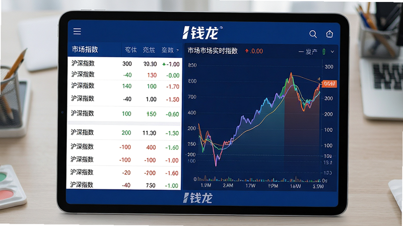 ���壺һ�����С�Ǯ����Ӧ�õ�ƽ����Ժ�������棬��Ļ��չʾ����г�ָ����ʵʱ����ͼ�����֣�ƽ����У���Ļ����Ϊ������ʾ������ǻ���ָ���б����Ҳ��Ƿ�ʱ����ͼ���Ű棺ͼ���Ϸ��С�Ǯ������־�����ݱ�ǩ�������У���ɫ�����ǵ����������רҵ�������ɫ��������ɫ���֡�ϸ�ڣ��������߹⻬��������̶�������ƽ��ײ��С�Ǯ����ˮӡ�����ʣ����廭�ʣ��ɾ����޶���Ԫ�ء�