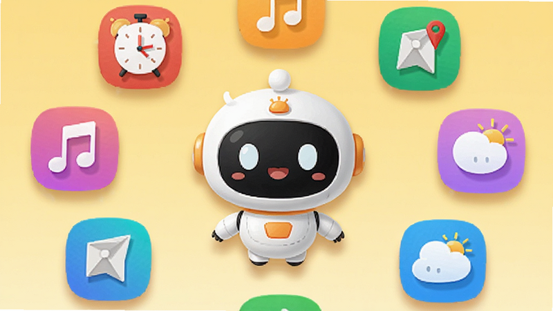 ��������Ϊ��AI��ջ����ˡ�App�����������棬��ɫ�����˿�ͨ��������Ļ���룬��Χ���������ӡ����֡������������Ȳ�ɫͼ�꣬����Ϊ��ů��ǳ��ɫ���䣬����Ϊͼ�껷�����У����Ϊ���²廭�磬ϸ�ڰ���ÿ��ͼ�����ӰЧ�������ʸɾ��������޶���Ԫ��