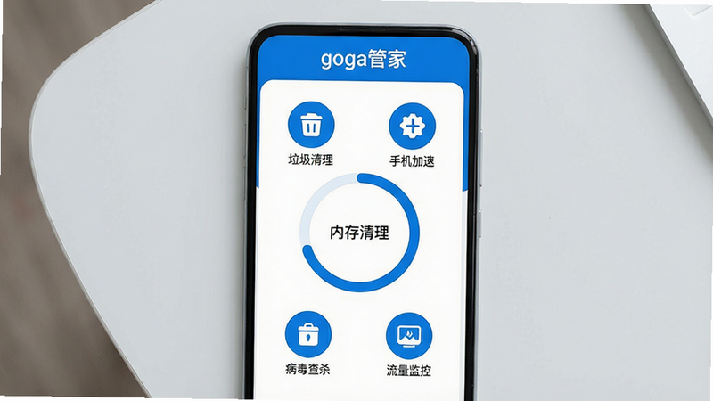 һ�������ֻ���Ļ�ĸ���ͼ����Ļ����ʾgoga�ܼ��������ȫò���������������ɫ�������С�goga�ܼҡ��������·��Ի���ͼչʾ�ڴ��������ȣ���Χ�ֲ��������������ֻ����١�������ء�������ɱ�ĸ�Բ�ι���ͼ�꣬ͼ���·������ֱ�ǩ������Ϊ�ɾ���ǳ��ɫ���棬����������У����־��⣬�Ű�����������ִ���Լ��ϸ�ڷḻ�����ʸ���ɾ����޶���Ԫ�ء�