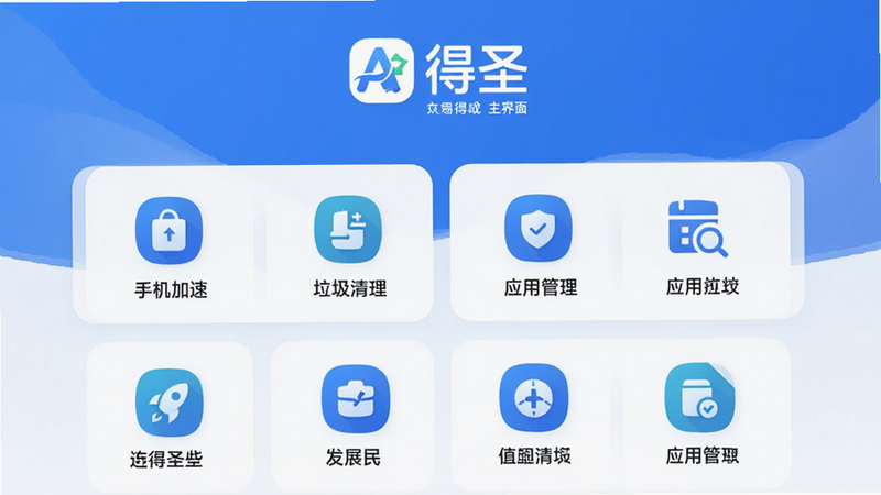 ���壺��ʥApp�����棬չʾ�ֻ����١�����������Ӧ�ù����ȹ��ܿ�Ƭ�����֣��������У��Ϸ�ΪƷ��Logo�����·�Ϊ����ͼ�������Ű棺������࣬����ִ���ƽ����ƣ�ϸ�ڣ�ͼ��Բ��ɫ��������Ϊ����ͻ������ʥ�����֣����ʣ����壬�ɾ����޶���Ԫ��