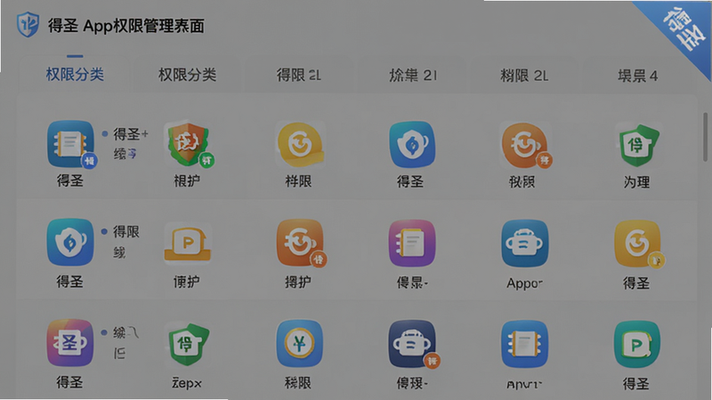 ���壺��ʥAppȨ�޹������棬չʾӦ���б���Ȩ��ͼ�꣬���֣��Ϸ�ΪȨ�޷����ǩ���·�ΪӦ�����У��Ű棺�б�ʽ����񣺼�లȫ�磬ϸ�ڣ�Ȩ��ͼ�����ɫ��ʶ���С���ʥ���Ǳ꣬���ʣ����壬�ɾ����޶���Ԫ��