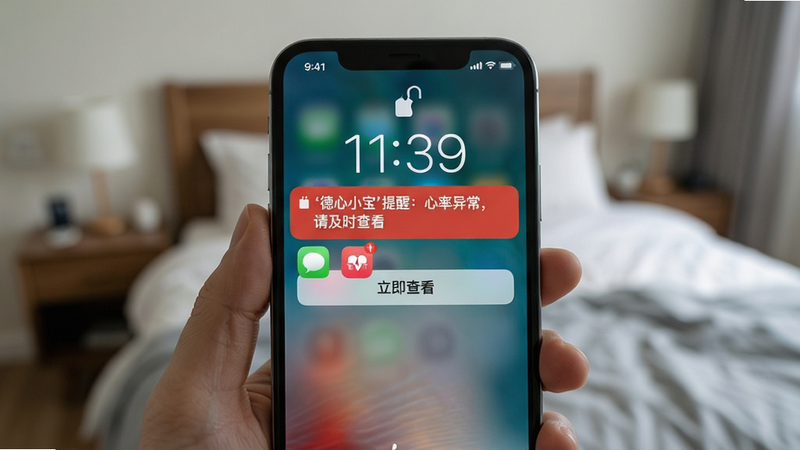 ��������Ϊ�ֻ��������棬��Ļ��������һ����ɫ��Ŀ֪ͨ���������Ϊ��������С�������ѣ������쳣���뼰ʱ�鿴��������·�������ͼ���롰�����鿴����ť������Ϊģ�������һ������ֻ������û����С����ֲ�������֪ͨ���У��Ű����������Ϊдʵ��Ӱ���ϸ�ڷḻ�����ʸɾ���