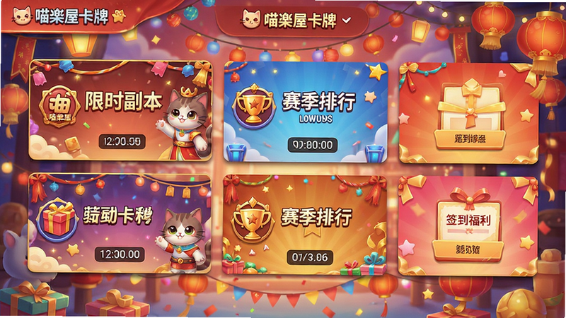 ���壺��Ϸ�����չʾ������ڣ��硰��ʱ�����������������С�����ǩ�������������֣�������ÿ�Ƭʽ���֣�ÿ����Ժ����ʽչʾ������Ϊ���ֵĽ��շ�Χ���Ű棺��������������С����ݿ��ơ�logo����񣺽������磬ɫ�����ޣ�װ�ηḻ��ϸ�ڣ��ͼ�꾫�£�����ʱ��ȷ������ɾ������ʣ�����UI��Ⱦ���޶���Ԫ�ء�