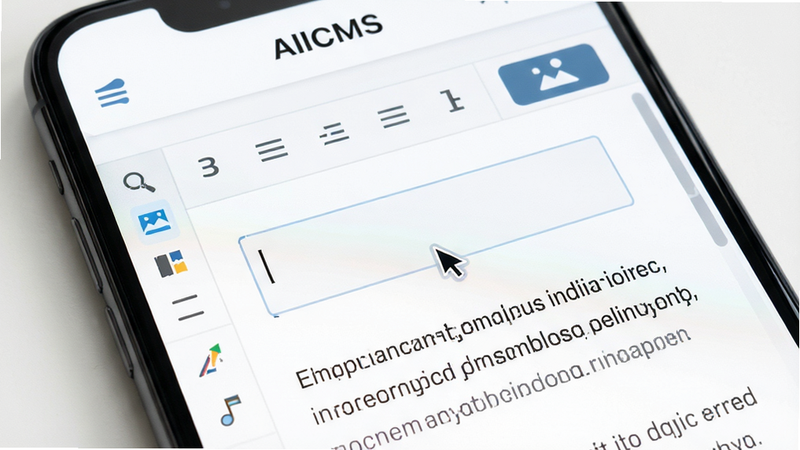 ���壺һ���Ŵ�������ֻ���Ļ����Ļ����ʾAllCMS�ı༭ҳ�棬�������������򡢸�ʽ��������ͼƬ�ϴ���ť�����֣��ֻ���Ļ�������棬�༭���������ɼ��������˸�������м䡣�Ű棺�Ϸ��ǡ�AllCMS���ı༭���涥�������·������ı༭��������и�ʽ����������񣺼�������ı༭����񣬱���Ϊ����ɫ��ͼ��ΪԲ�Ǳ�ƽ��ʽ��ϸ�ڣ����ֶ���������������ͼ�꾫ϸ���й���ѡ�и���Ч�������ʣ�����������ɫ����Ȼ���ɾ��޶���Ԫ�ء�