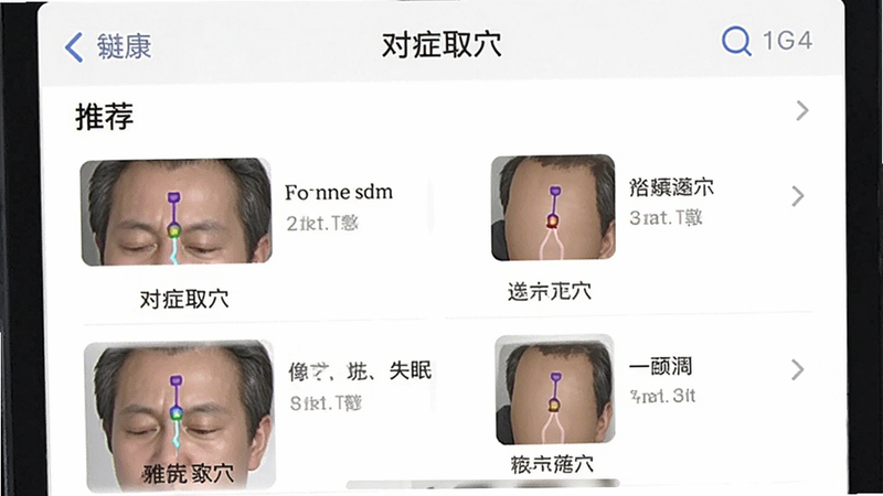 ����ΪӦ���ڡ���֢ȡѨ�����ܽ��棬չʾ��ʧ�ߡ���Ŀ�µ��Ƽ�Ѩλ�б���ÿ��Ѩλ����Сͼ��˵��������Ϊ�б���ʽ���Ű��࣬���Ϊҽ�ƽ�����APP���棬ϸ�ڰ���ѨλͼƬ����ͼ�����ʸɾ���ˬ���޶���Ԫ�ء�