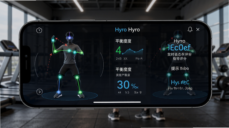 Hyro ʵʱ����ָ�����ܣ�����Ϊ�ֻ��������棬�����ʾ����ʾ���������Ҳ�Ϊʵʱ��̬��������ʾ���֣����������������пƼ��е����ݿ��ӻ�Ԫ�أ�ϸ�ڰ����ؽڽǶȡ�ƽ��ȵȲ��������屳��Ϊ���������������ʸ��壬�޶���Ԫ��