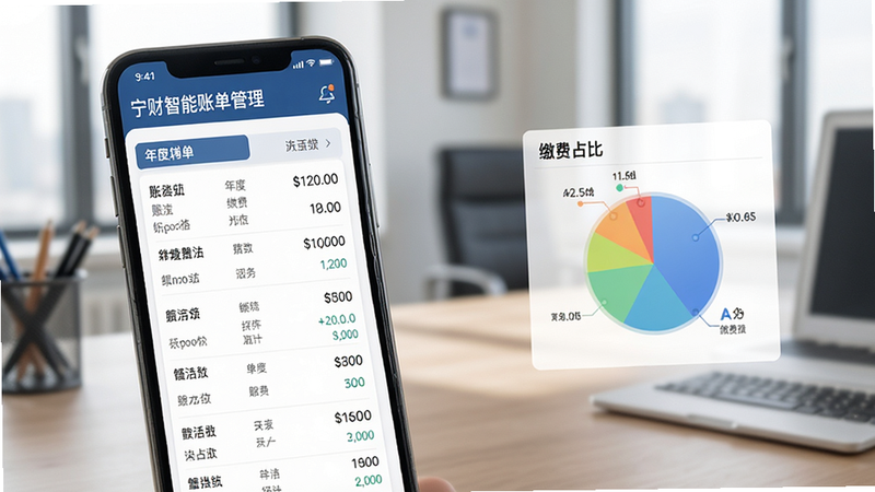 ���������˵��������棬�ֻ���Ļ����ʾ�˵��б��ͽɷ�ͳ��ͼ��������Ƚɷѻ��ܺͷ���ռ�ȱ�ͼ������Ϊ�����칫�һ��������������ͼ���������������ʸ��壬�޶���Ԫ��