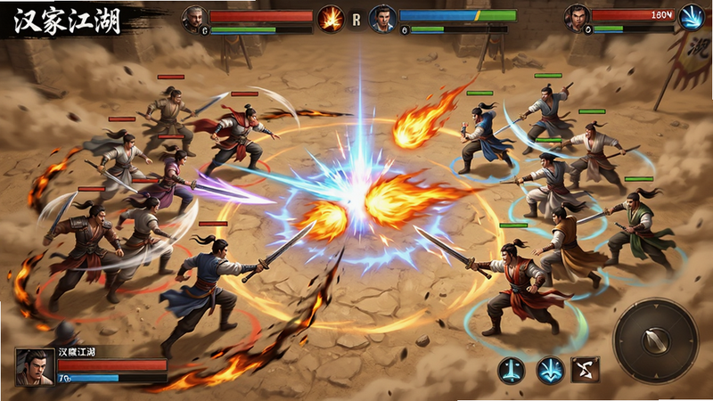 ���壺�����ҽ���������PVP��ս����������������ɳĮ��ս���ϻ�ս��������ЧѤ�á����֣�ս��Ϊ�����ӽǣ�˫����Ӫ�������ң�������������ײ�Ĺ�Ч��UI��ʾ˫������Ѫ���뼼����ȴ���Ű棺���漫�߶��У���������̬���죬�����м������պۼ��������ж�����Ϣ�������дʵ��Ϳ���ɫ�ʶԱ�ǿ�ң��������������졣ϸ�ڣ�������������Ĳ�Ӱ���������������Ч��������ɫ�������������ʣ���֡����Ⱦ����̬ģ���ʶȣ�����ɾ����޶���Ԫ�ء�
